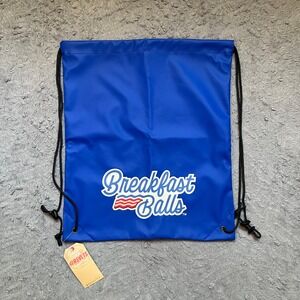 RSVLTS Breakfast Balls Drawstring Bag Cinch Sack Royal Blue New with Tags